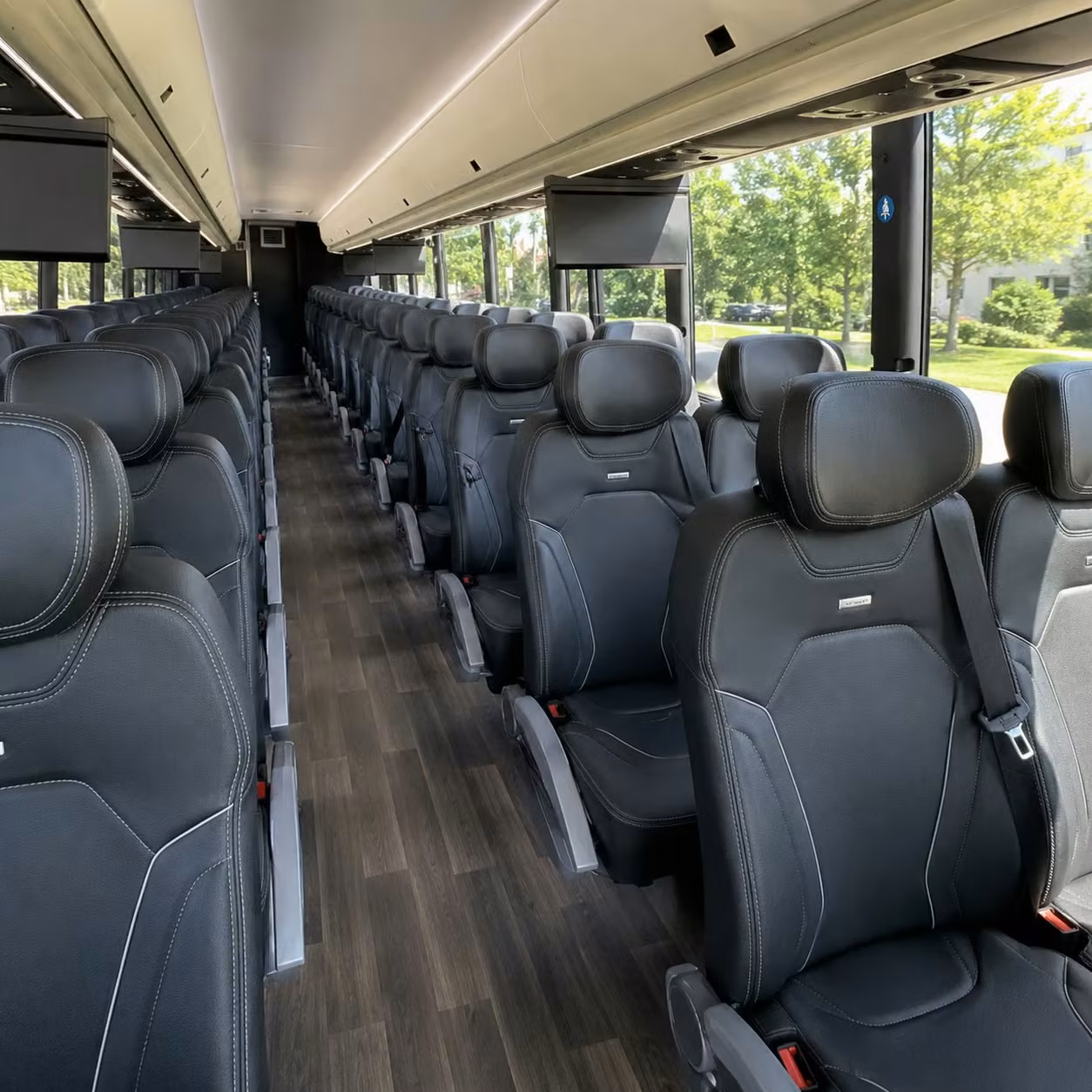 56 passenger charter bus inside