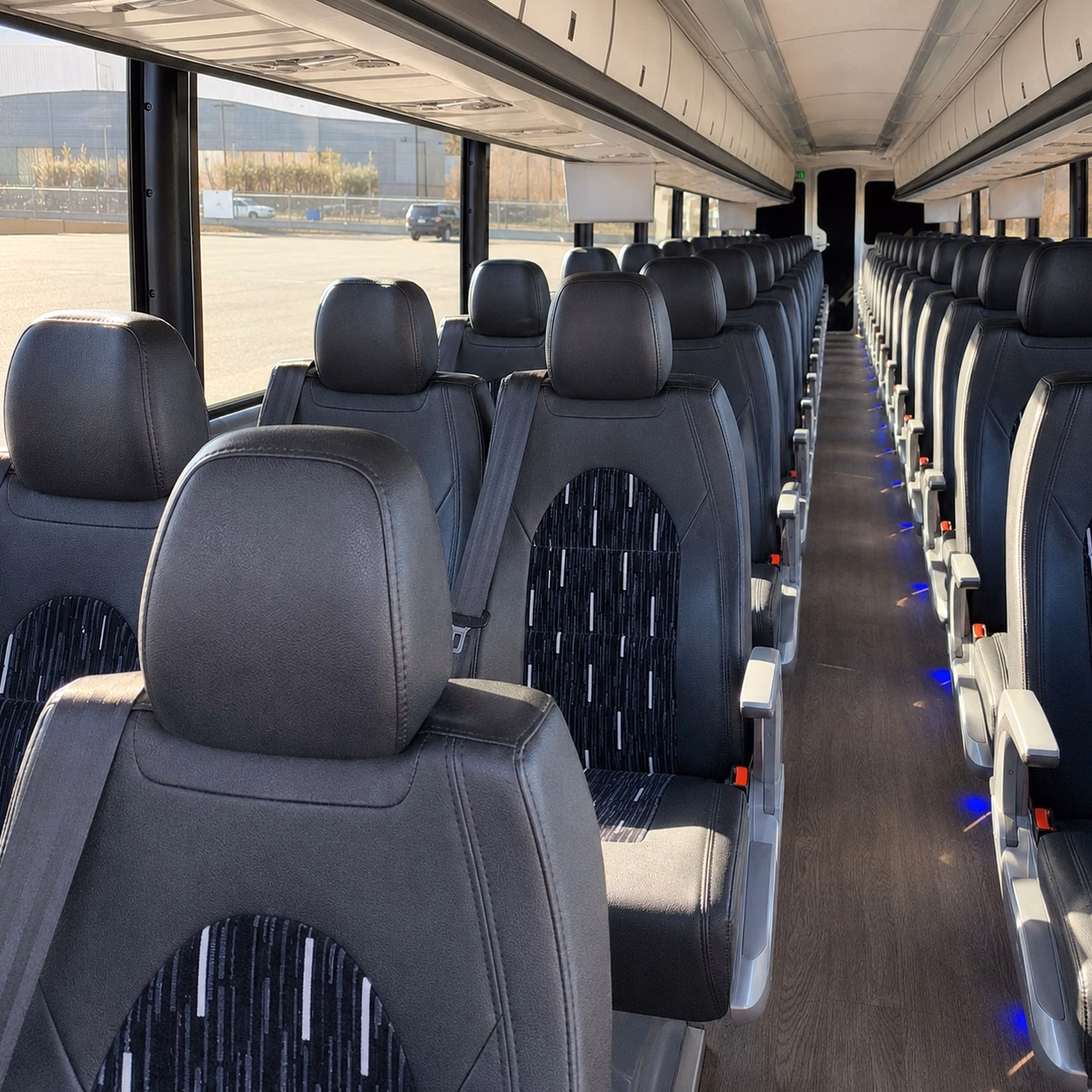 56 passenger charter bus interior