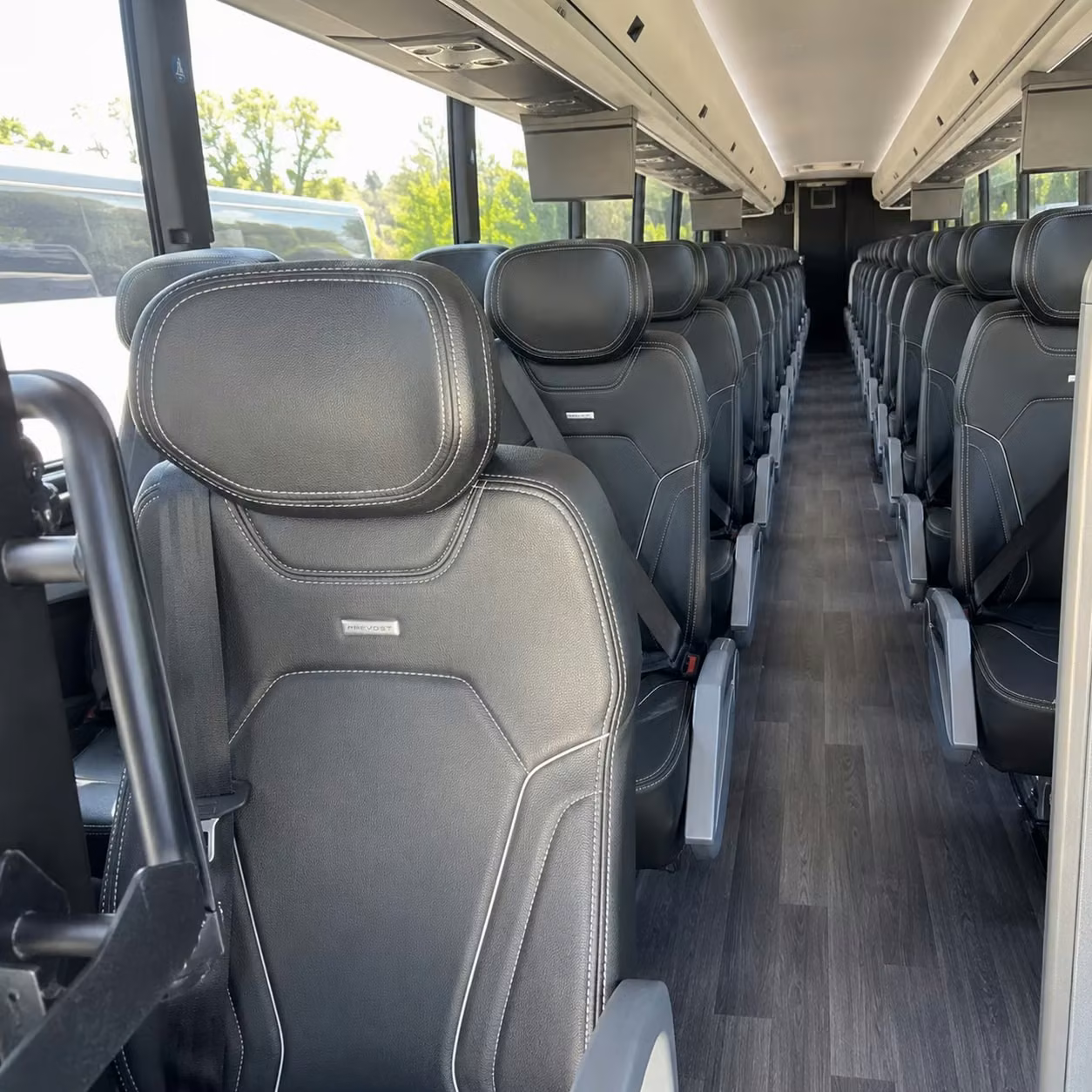 durham charter bus rental interior